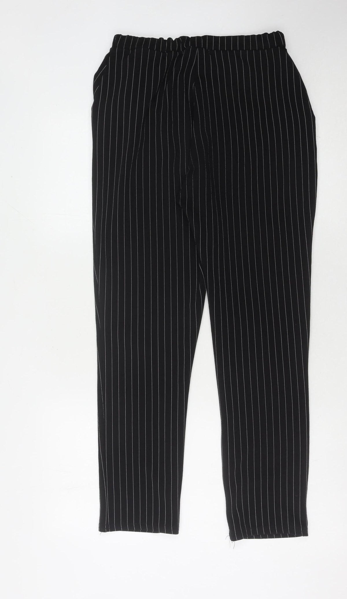 PrettyLittleThing Women's Black Striped Trousers, Size 12