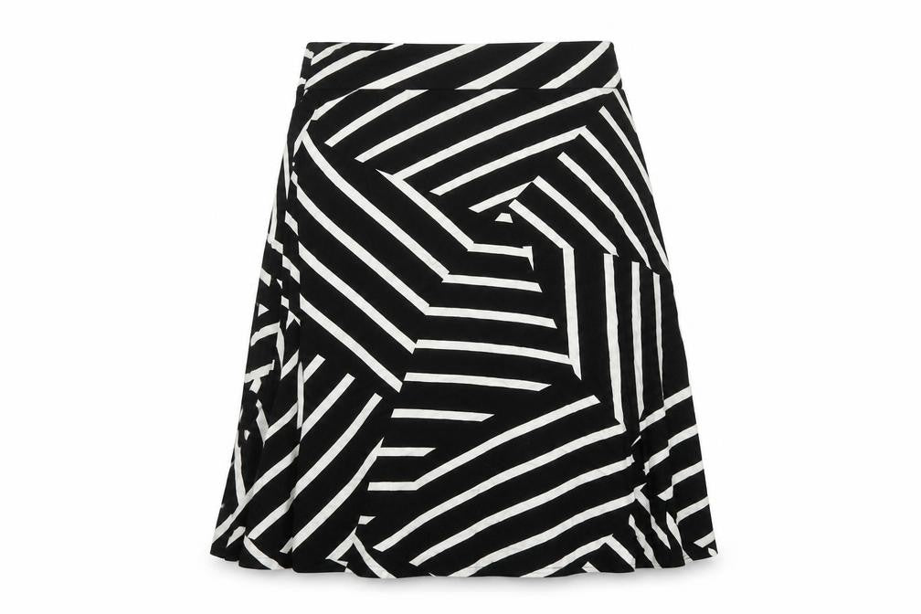 Label Be Women Black Striped Skirt Size 18