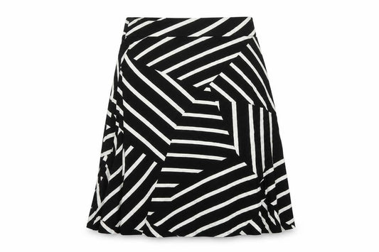 Label Be Women Black Striped Skirt Size 18