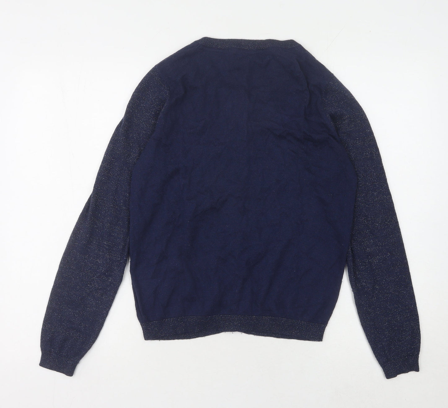 Dickins & Jones Women's Blue Cardigan, Size S, Crew Neck