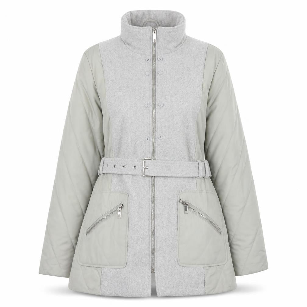 Peacocks Women's Grey Belted Jacket Size 18