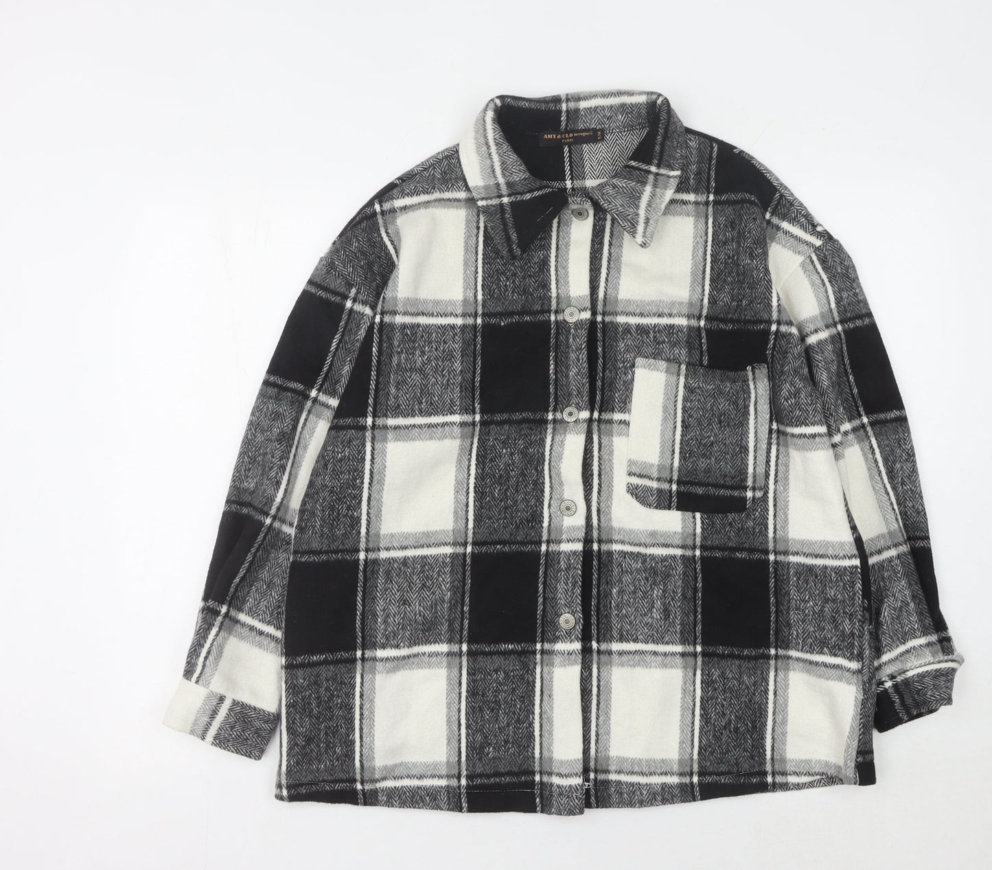 AMY & CLO Women's Check Flannel Jacket S
