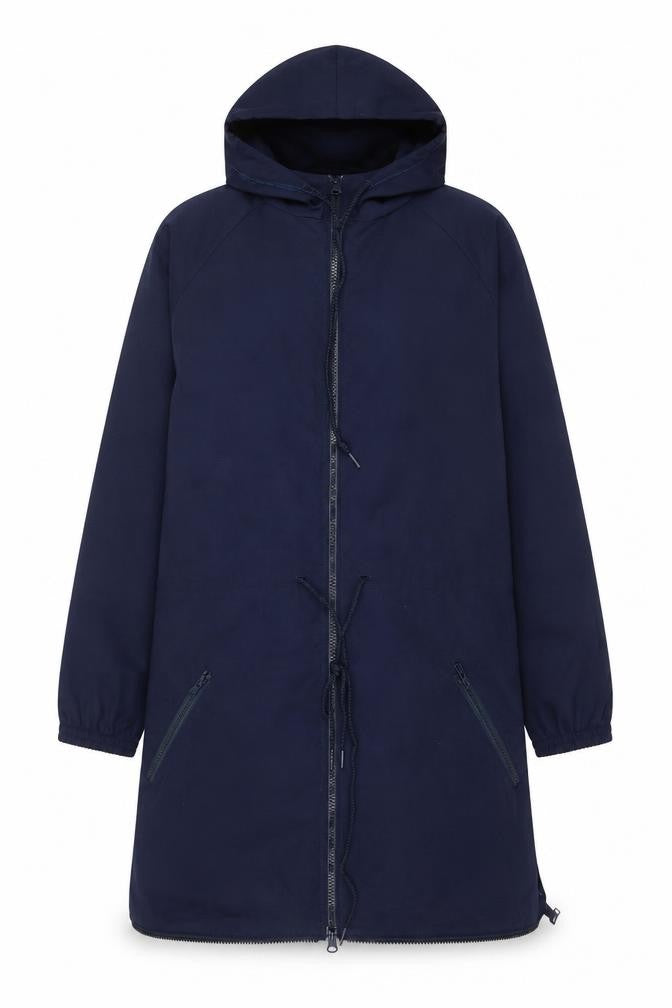 Women's Blue Parka Jacket Size S Casual Hooded