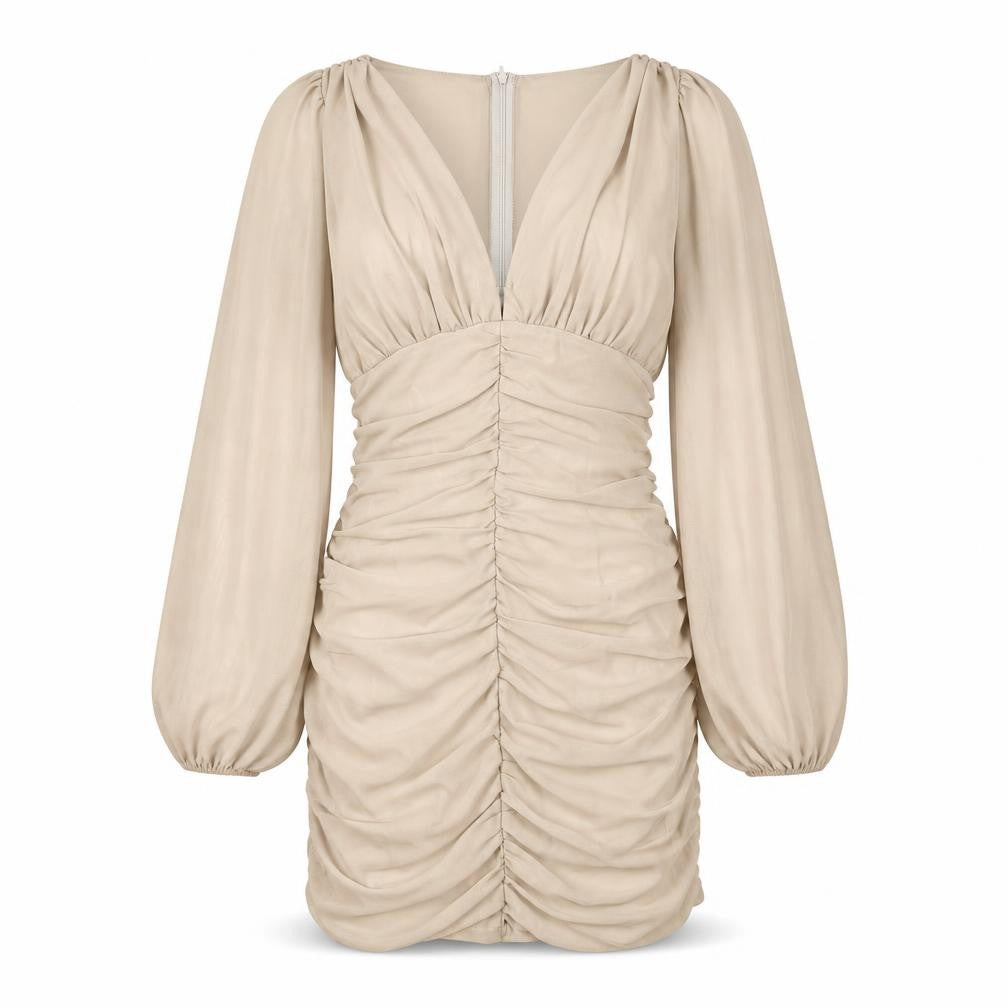 PRETTYLITTLETHING Women's Beige Bodycon Dress Size 10