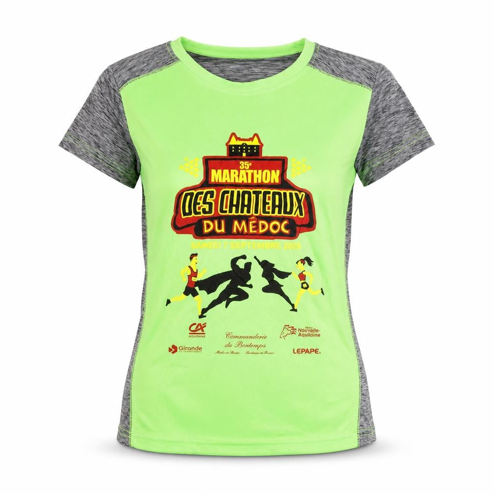 Women's Green Grey Marathon T-Shirt Size S