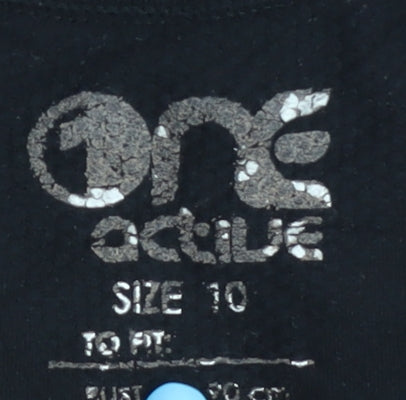 One Active Women's Black T-Shirt, M, Athletic Fit