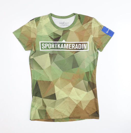 Peppex Sports Unisex Green Camouflage T-Shirt S