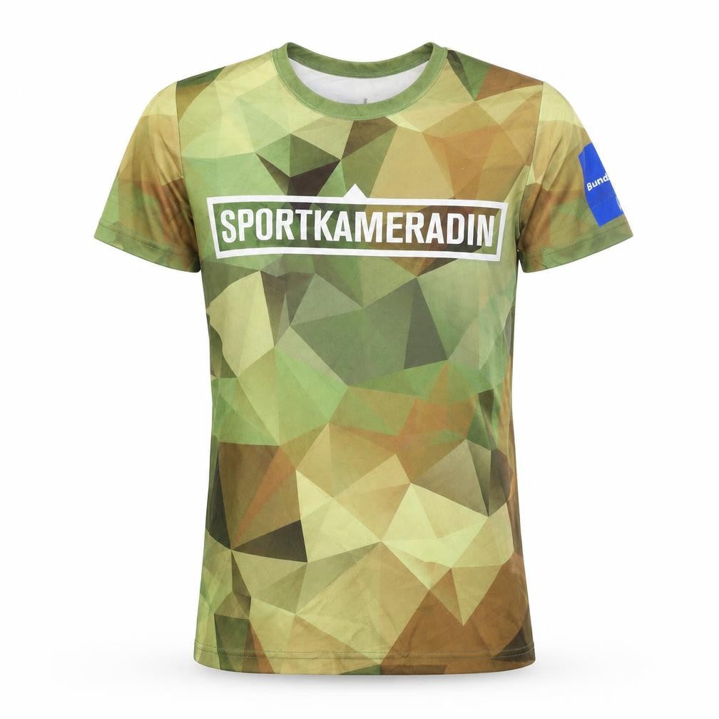 Peppex Sports Unisex Green Camouflage T-Shirt S