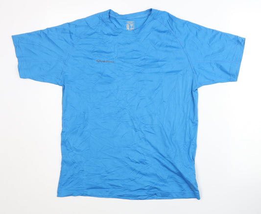 Quechua Men's Blue T-Shirt, M, Activewear, Hiking