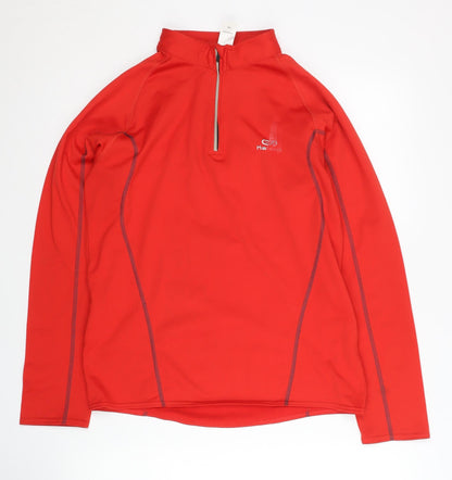 Kalenji Mens Red 1/4 Zip Running Top S