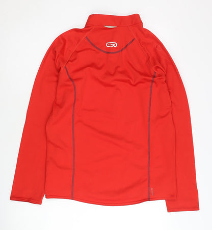 Kalenji Mens Red 1/4 Zip Running Top S