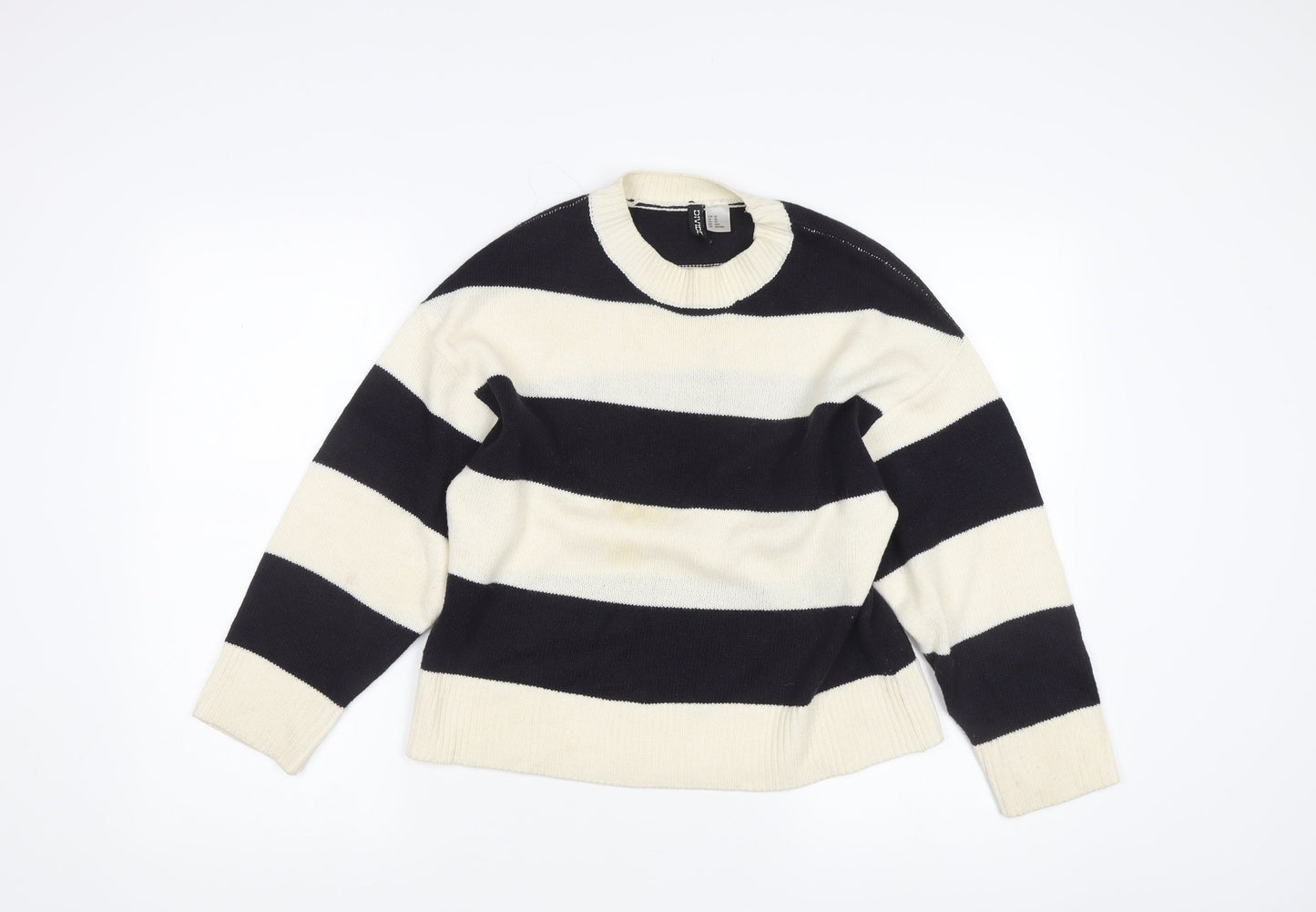 Divided Women's Black XS Striped Pullover Jumper