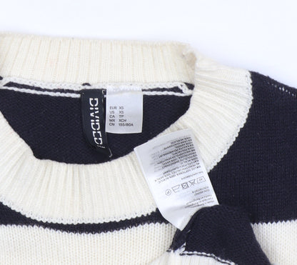 Divided Women's Black XS Striped Pullover Jumper