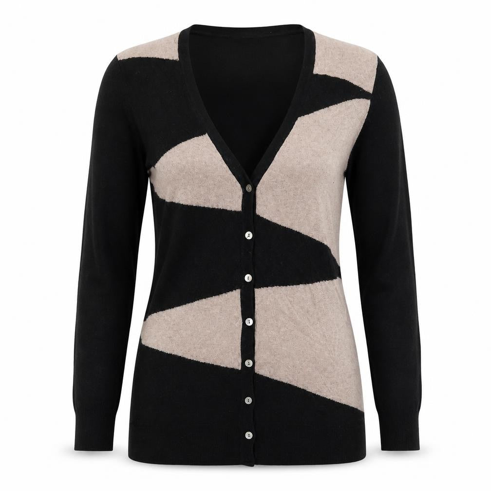 Marks & Spencer Women's Black Geometric Cardigan Size 14
