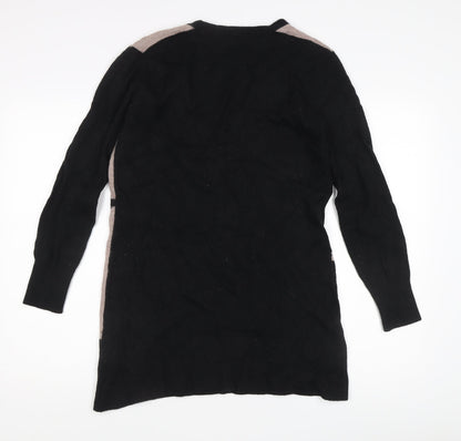 Back view of Marks & Spencer Women's Black Geometric Cardigan, size 14