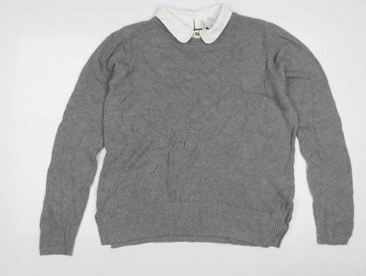 Seraphine Women's Grey Collared Jumper Size 10