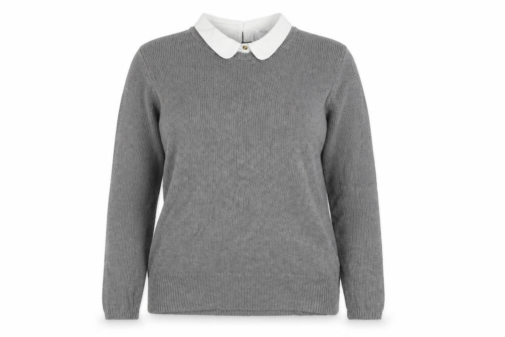 Seraphine Women's Grey Collared Jumper Size 10
