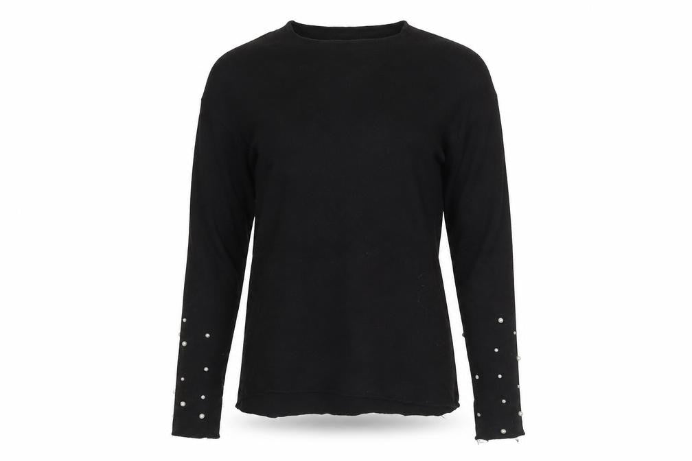 Zara Women's Black V-Neck Cotton Pullover Jumper Size 10
