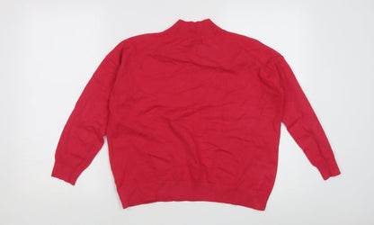 Marks & Spencer Pink V-Neck Women's Medium Jumper