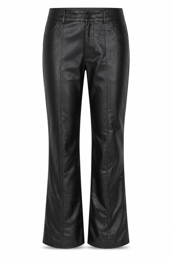 Zara Women's Black Flared Faux Leather Trousers M