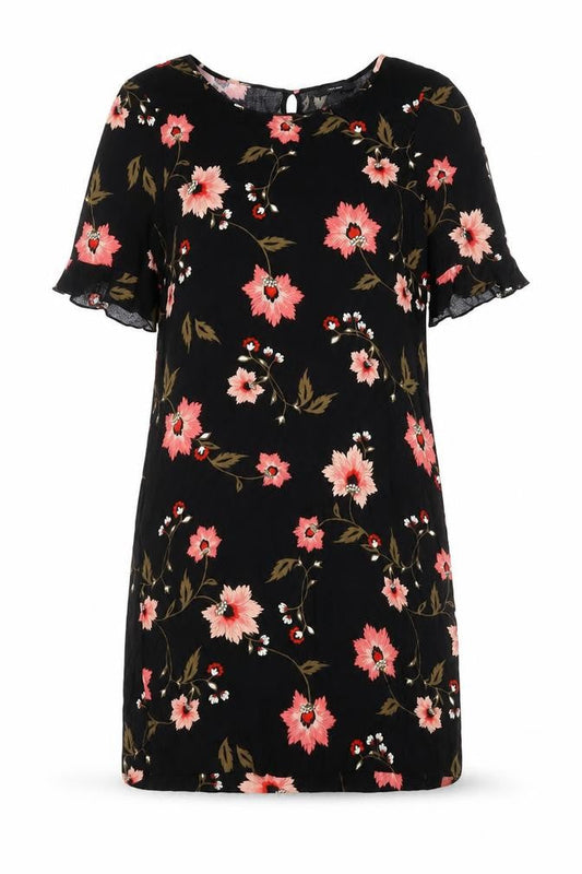 Vero Moda Women's Black Floral Shift Dress S