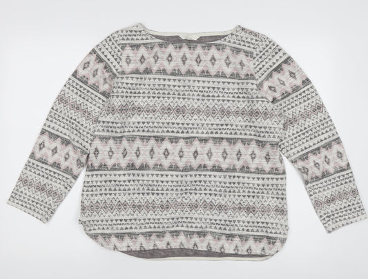 H&M Women's Multicoloured Fair Isle Knit Top L