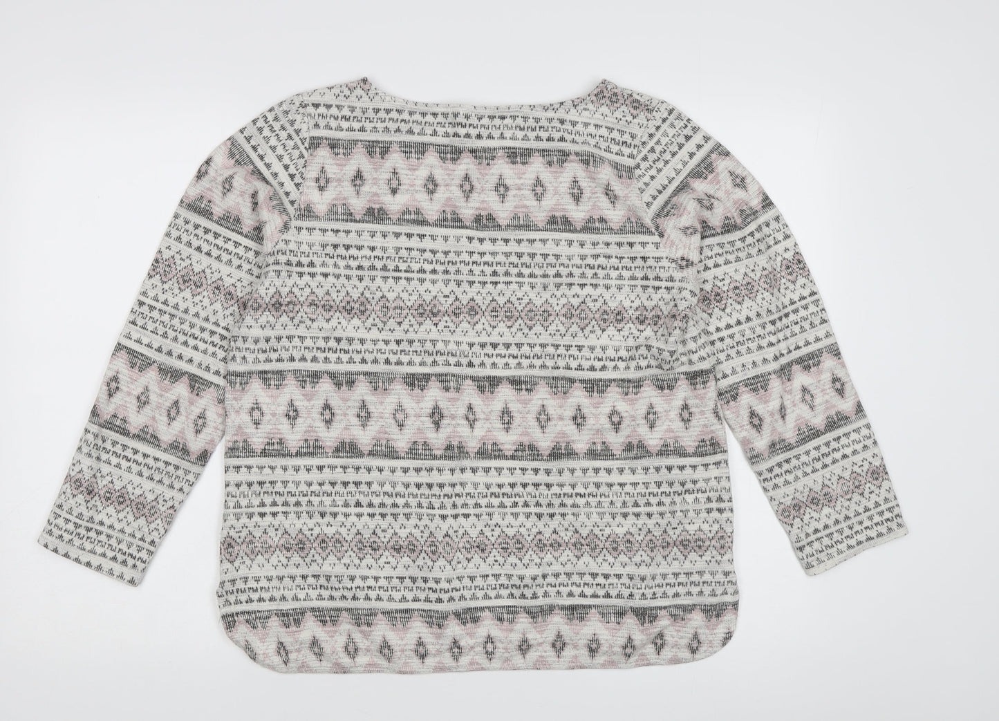 H&M Women's Multicoloured Fair Isle Knit Top L