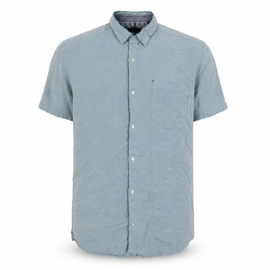 Next Signature Men's Blue Slim Fit Short Sleeve Shirt