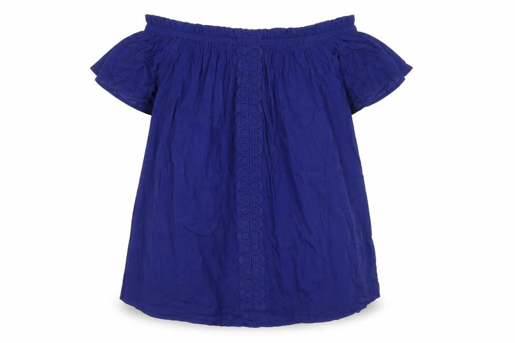 JD Williams Women's Blue Off the Shoulder Top