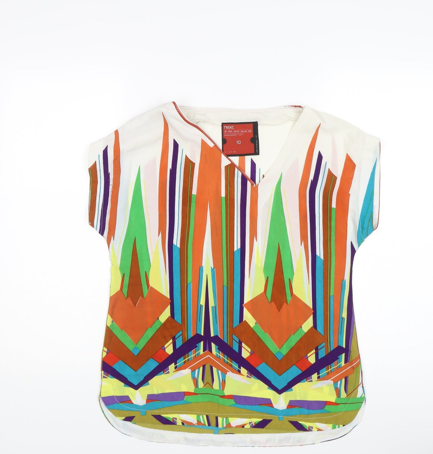 Next Women's Geometric Multicoloured Blouse V-Neck