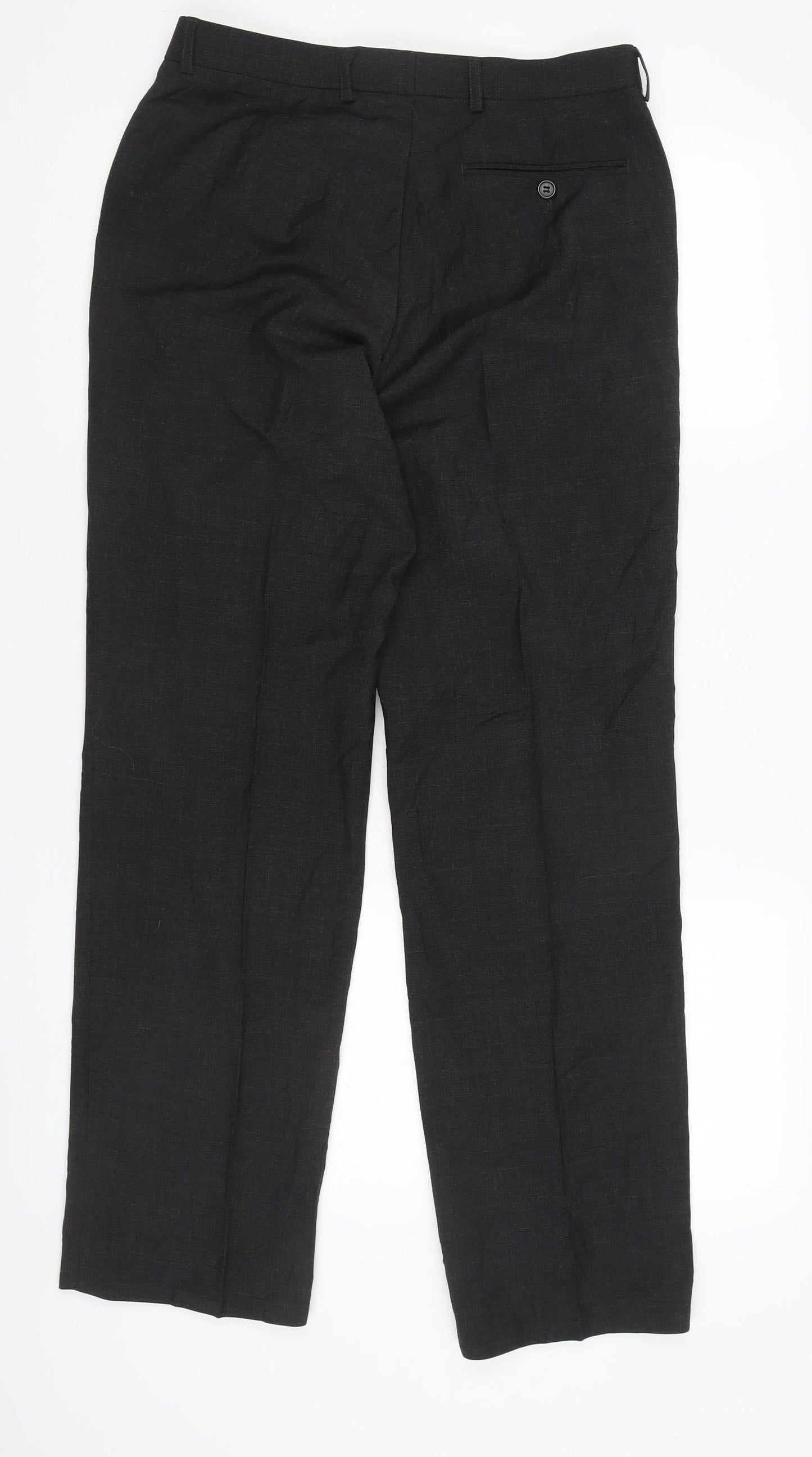 Marks and Spencer Men's Charcoal Wool Blend Trousers