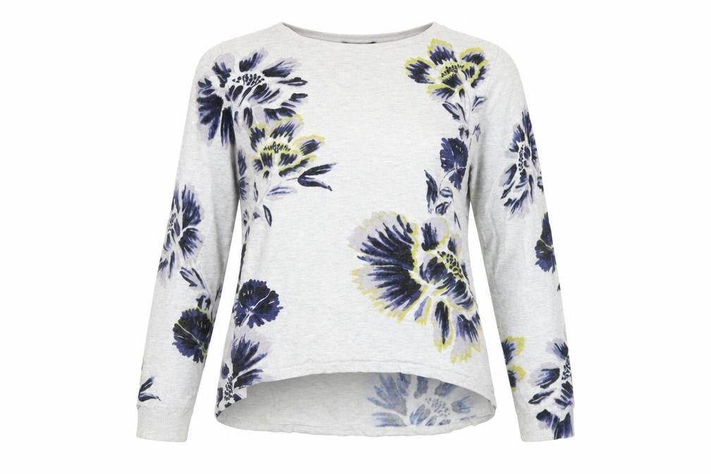 Marks & Spencer Women's Grey Floral Pullover Jumper Size 14