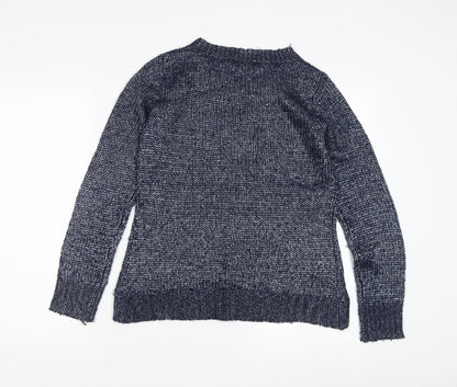 Additional front view of Dorothy Perkins Women's Blue S Chunky-Knit Pullover