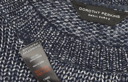 Close-up detail of Dorothy Perkins Women's Blue S Chunky-Knit Pullover