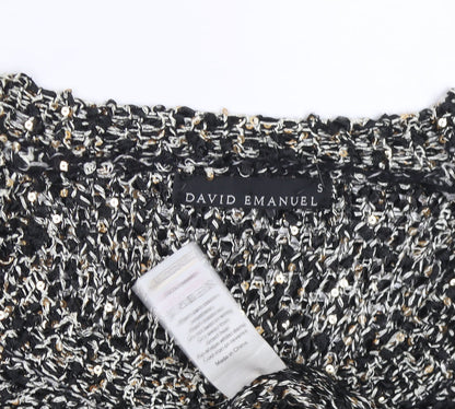 David Emanuel Women’s Black Sequined Pullover Jumper S