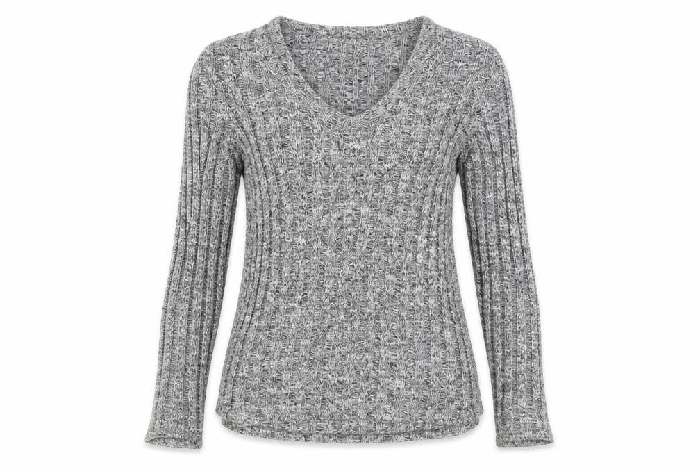 Topshop Women's Grey V-Neck Pullover Jumper Size 8