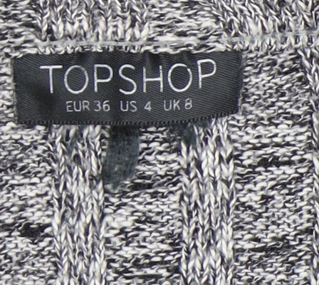 Topshop Women's Grey V-Neck Pullover Jumper Size 8