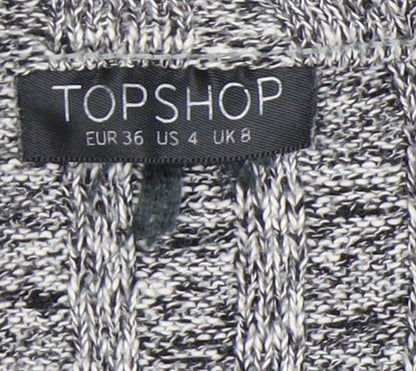 Topshop Women's Grey V-Neck Pullover Jumper Size 8