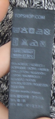 Topshop Women's Grey V-Neck Pullover Jumper Size 8