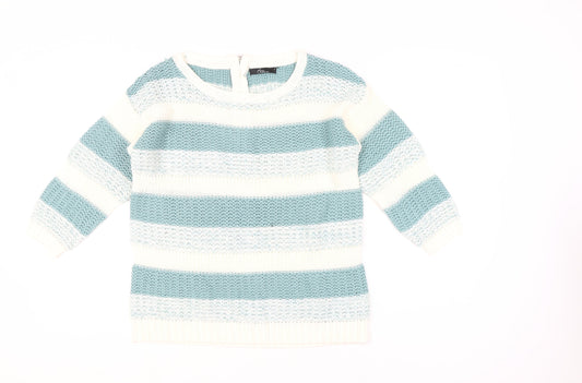 Bm Collection Women's Multicoloured Striped Knit Pullover Jumper S