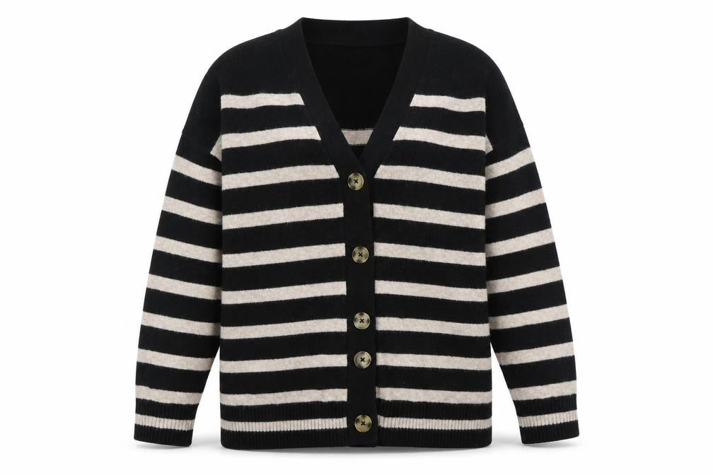 Primark Women's Black Stripe Cardigan, Size L