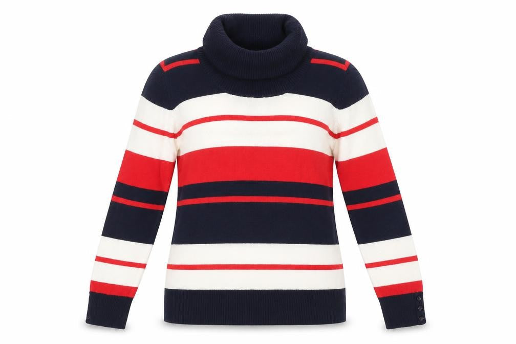 BHS Women's Multicolour Cowl Neck Pullover Size 10