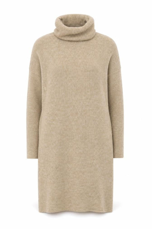 Only Women's Beige Cowl Neck Knit Dress M