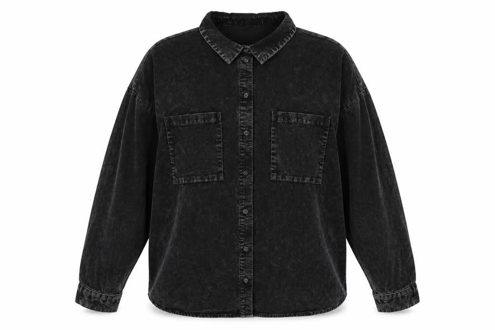 H&M Women's Black Long Sleeve Button-Up Shirt Size 16