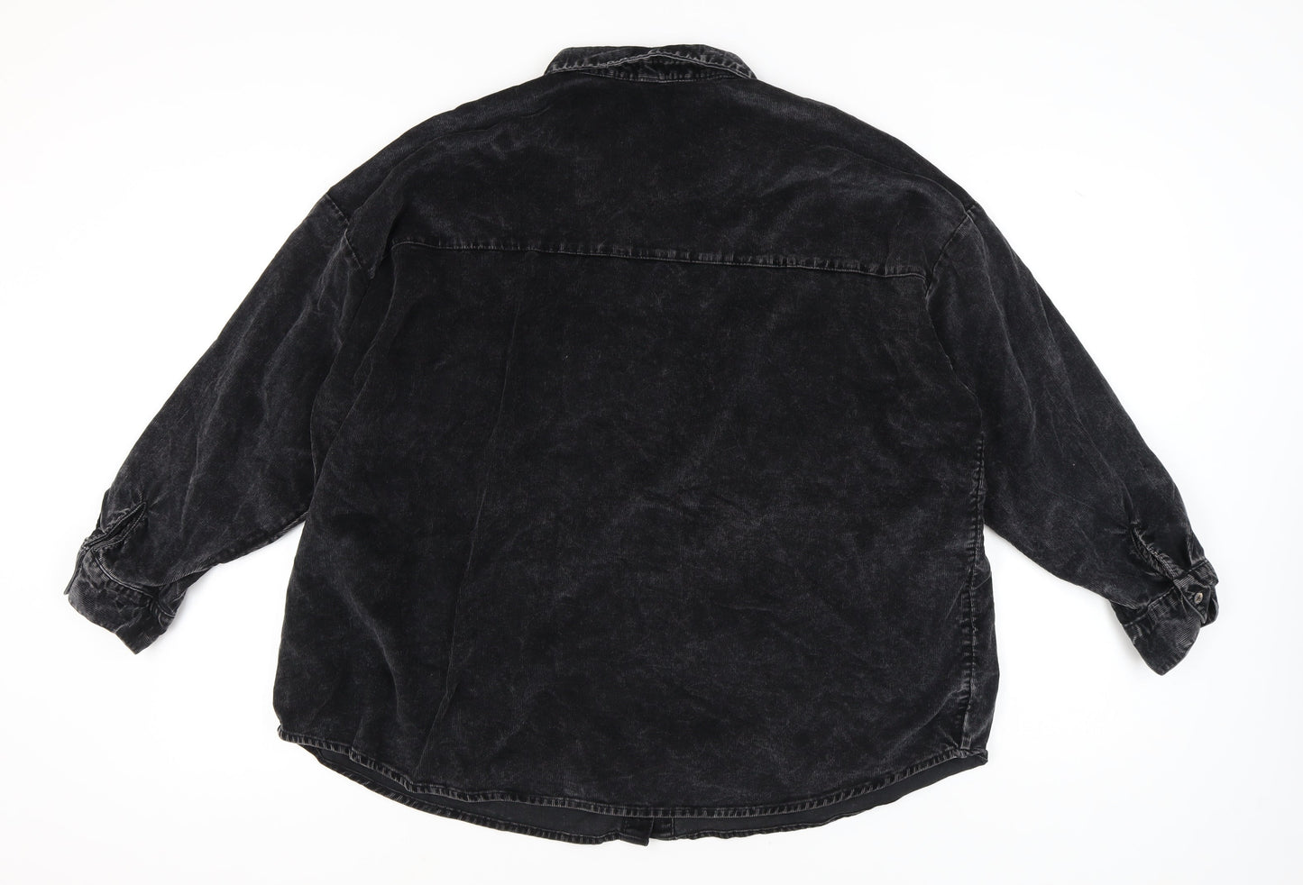 H&M Women's Black Long Sleeve Button-Up Shirt Size 16