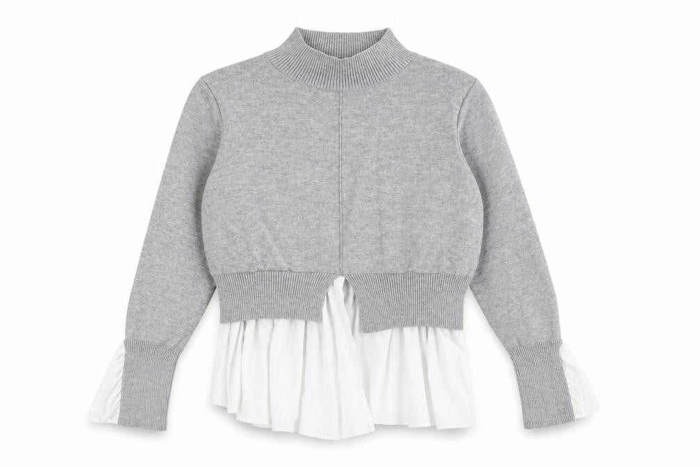 New Look Women's Grey Mock Neck Pullover Jumper L
