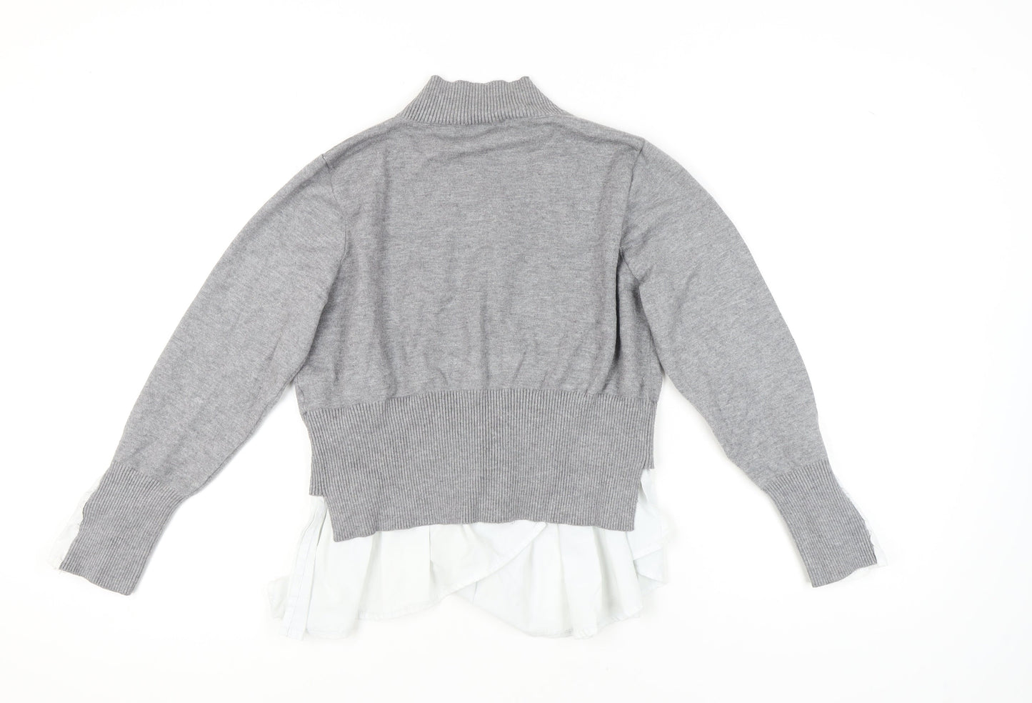 New Look Women's Grey Mock Neck Pullover Jumper L