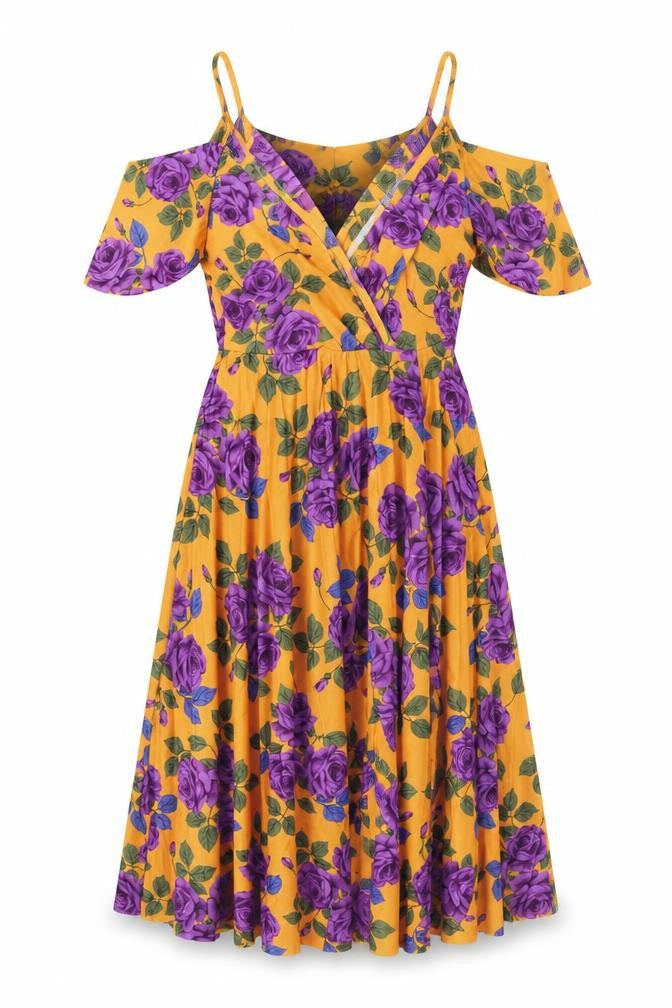 ASOS Women's Floral Dress, Multi, Size 8, Off Shoulder