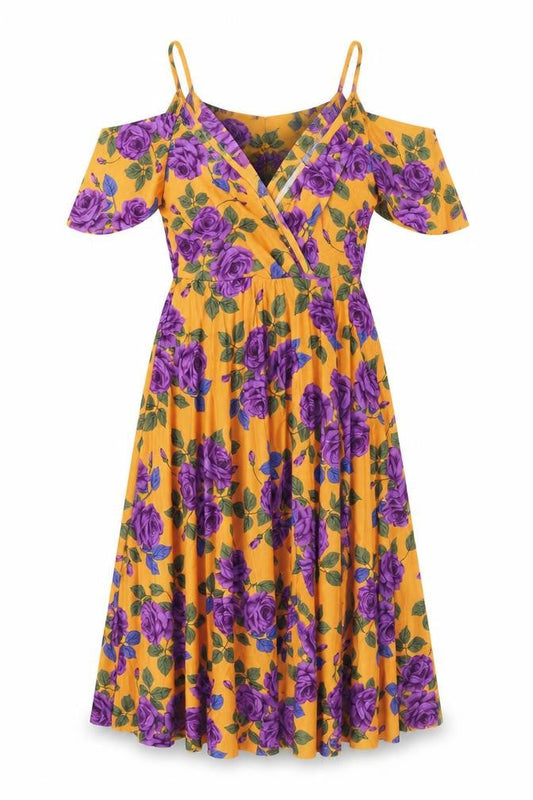 ASOS Women's Floral Dress, Multi, Size 8, Off Shoulder
