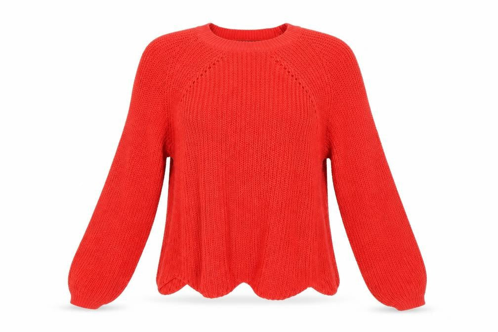 New Look Women’s Red Chunky-Knit Pullover Jumper M